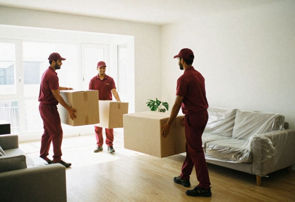 Professional Packers and Movers in Dhanbad packing household goods securely during home shifting
